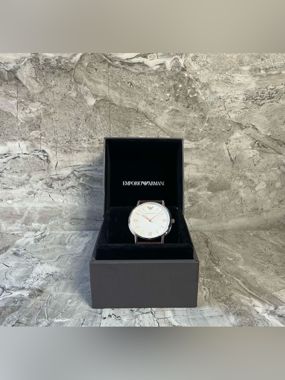 Emporio Armani Men's Three Hand Watch with Stainless Steel Band or Leather - Picture 5 of 6